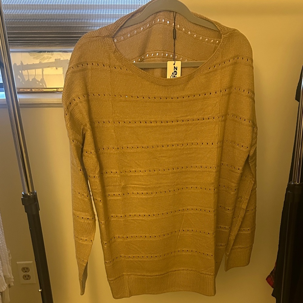 Zeagoo Women's Light Brown Crew Neck Sweater